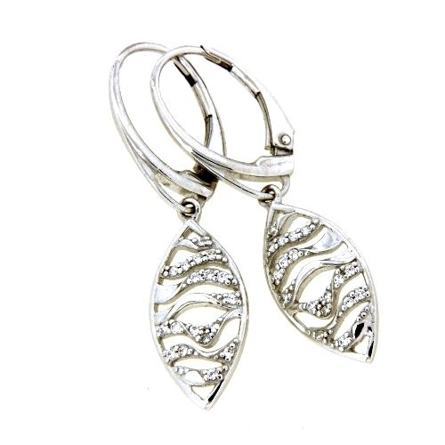 Ohrpendel Silber 925 rhodiniert Zirkonia