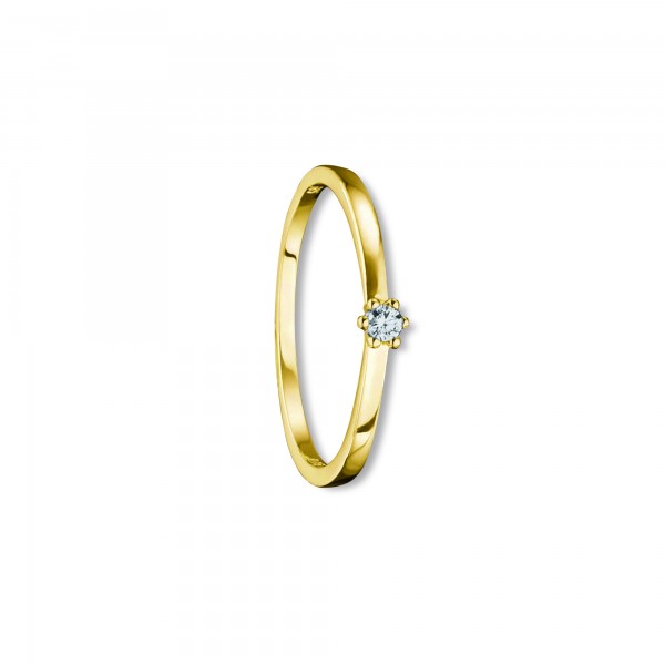 Ring Brillant 0,05 ct. 585 Gelbgold Größe 55