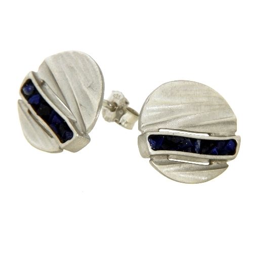 Ohrstecker Silber 925 rhodiniert Lapislazuli