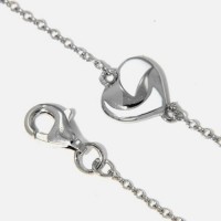 Armband Silber 925 rhodiniert Herz 17+2 cm