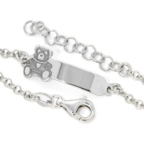 Ident-Armband Silber 925 rhodiniert