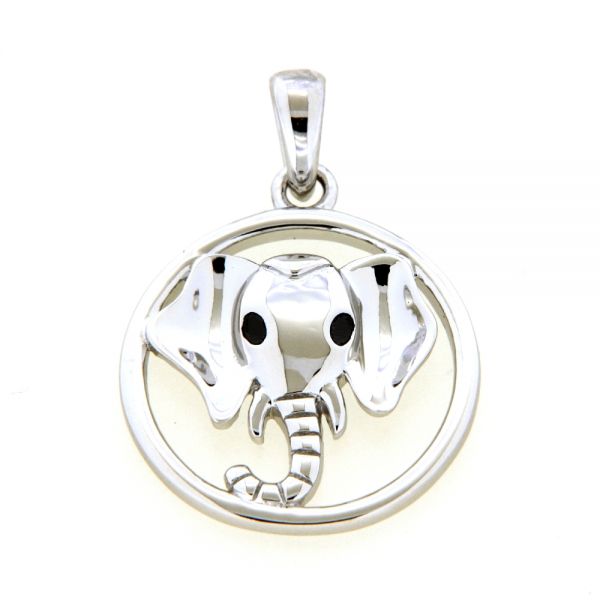 Anhänger Silber 925 rhodiniert Elefant
