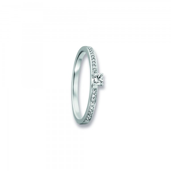 Ring Brillant 0,20 ct. 585 Weißgold Größe 58