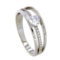 Ring Silber 925 rhodiniert Zirkonia Weite 54