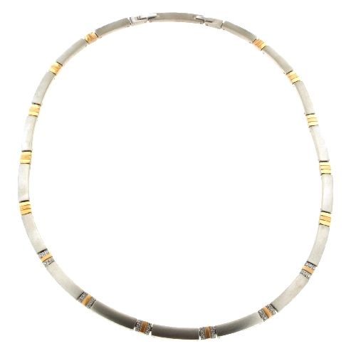 Collier Titan bicolor IP rosé 45+3 cm Zirkonia