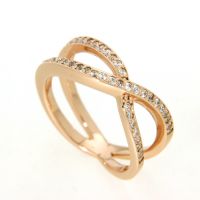 Ring Silber 925 rosé vergoldet Weite 56