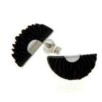 Ohrstecker Silber 925 rhodiniert Ebenholz