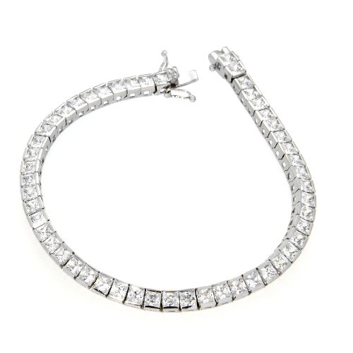 Armband Silber 925 rhodiniert 19 cm Tennisband