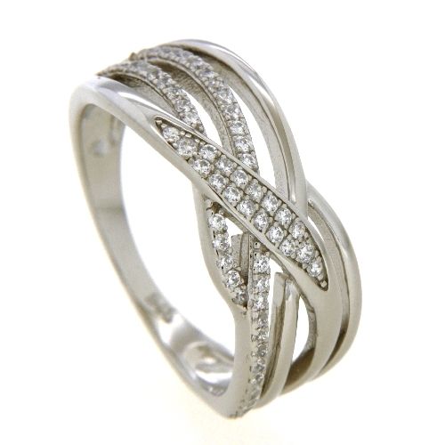Ring Silber 925 rhodiniert Zirkonia Weite 62