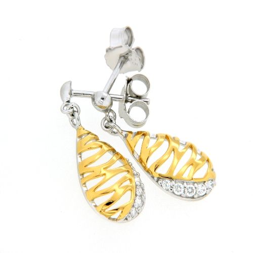 Ohrpendel Silber 925 rhodiniert &amp; vergoldet (Stecker)