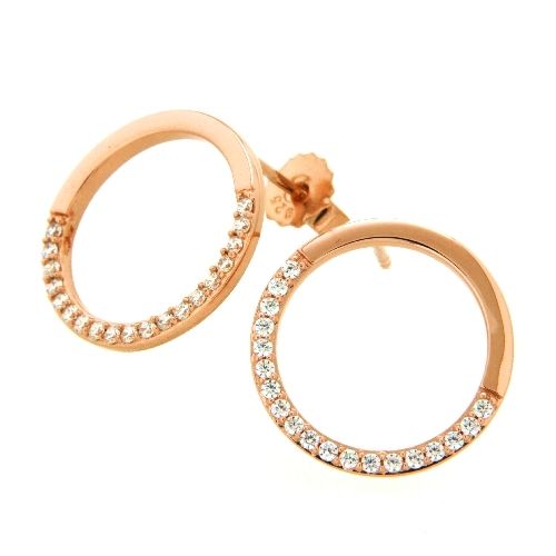 Ohrstecker Silber 925 rosé vergoldet Zirkonia