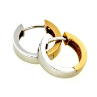 Scharniercreolen Gold 585 bicolor GG/WG 3,4 mm x 14,9 mm