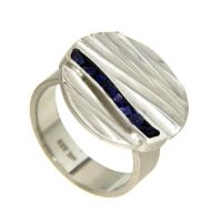 Ring Silber 925 rhodiniert Lapislazuli Weite 56