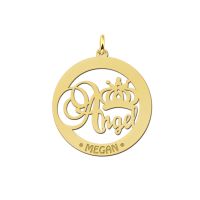 Names4ever Namensanhänger Gold 585 Angel mit Gravur