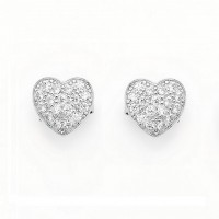 AMEN Ohrringe Herz Silber EH