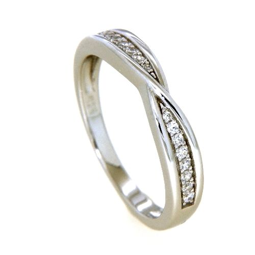 Ring Silber 925 rhodiniert Zirkonia Weite 58