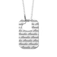 Names4ever Namensanhänger Silber 925 Dogtag mit Herz und Gravur inkl. Kette 45-50 cm