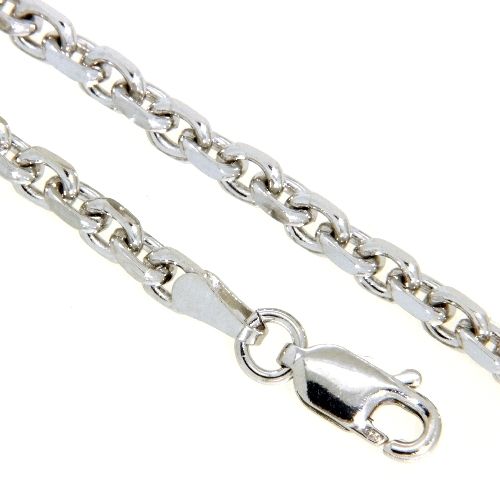 Ankerkette Silber 925 rhodiniert Anker 100 2-fach diamantiert 70 cm