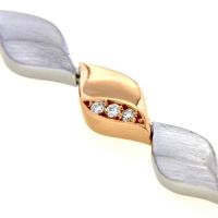 Armband Silber 925 rhodiniert & rosé vergoldet 19 cm Zirkonia 