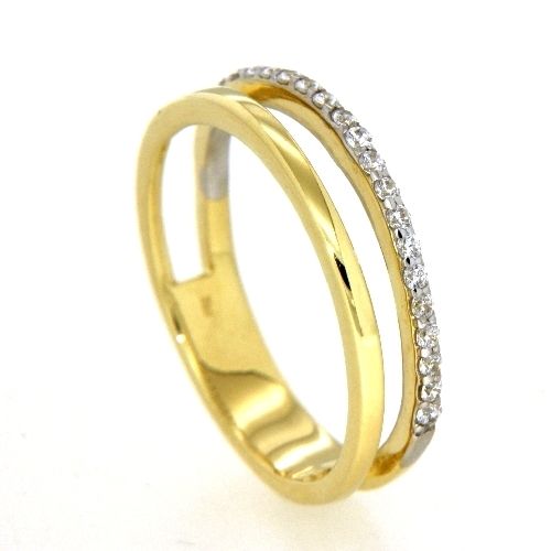 Ring Gold 333 Weite 60 Zirkonia bicolor