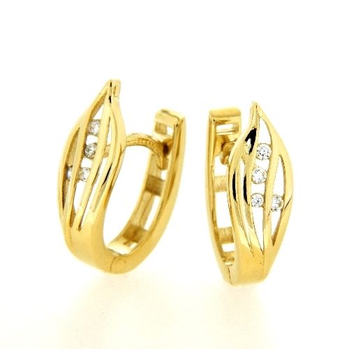 Scharniercreolen Gold 585 Zirkonia