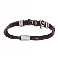 AMEN Armband 20,5 cm Leder BR205-L