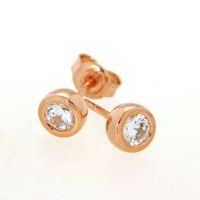 Ohrstecker Silber 925 rosé vergoldet Zirkonia
