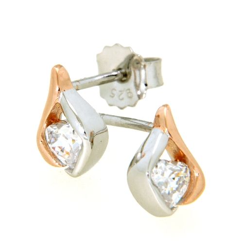 Ohrstecker Silber 925 rhodiniert &amp; rosé vergoldet