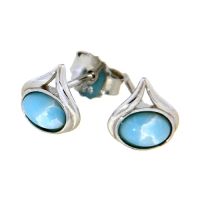 Ohrstecker Silber 925 rhodiniert synthetischer Larimar