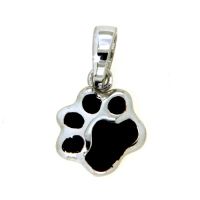 Anhänger Silber 925 rhodiniert Hundepfote 