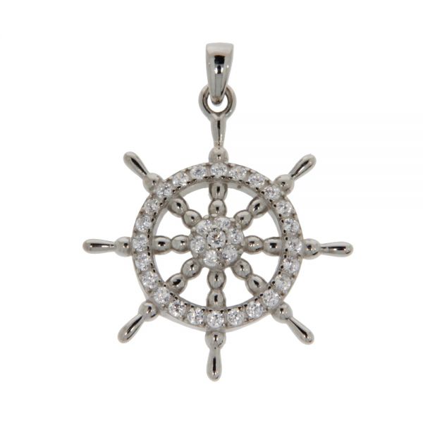 Anhänger Silber 925 rhodiniert Steuerrad