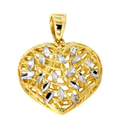 Herzanhänger Gold 333 bicolor