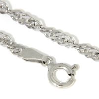 Singapurkette (S50) Silber 925 rhodiniert 50 cm