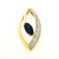Anhänger Gold 333 Safir Brillant 0,015 ct.WSI