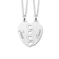 Names4ever Partneranhänger-Set Silber 925 mit Herzchen