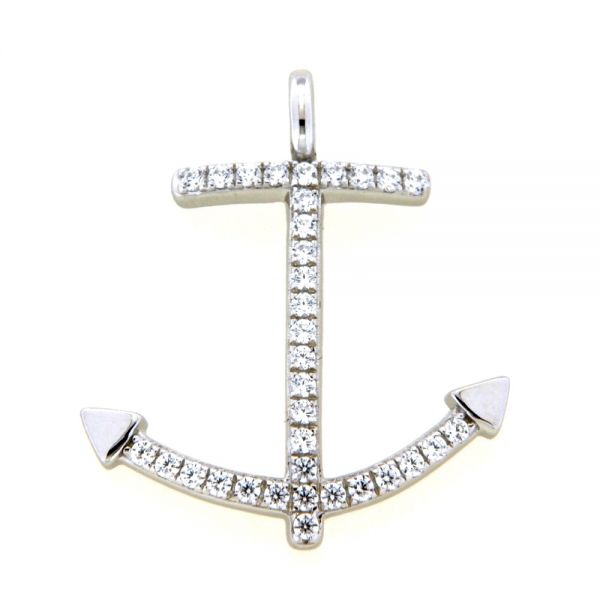 Anhänger Silber 925 rhodiniert Anker