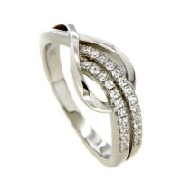 Ring Silber 925 rhodiniert Zirkonia Weite 58