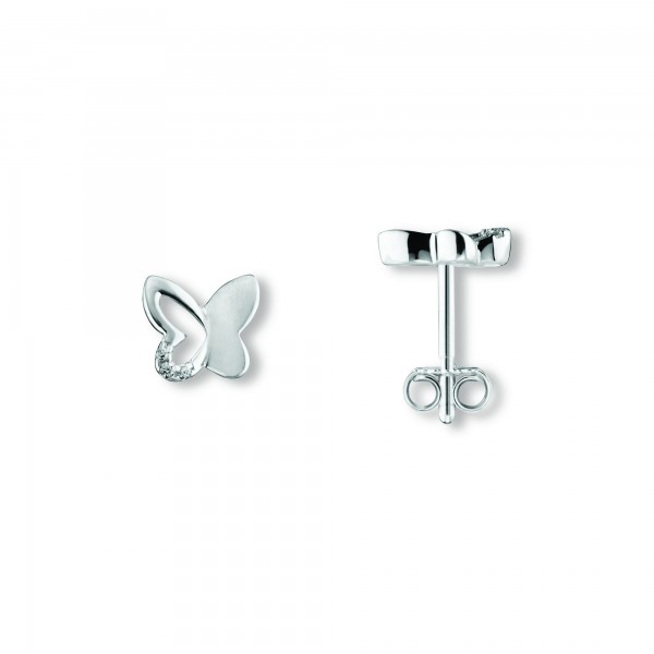 Ohrstecker Schmetterling Zirkonia 925 Silber rhodiniert