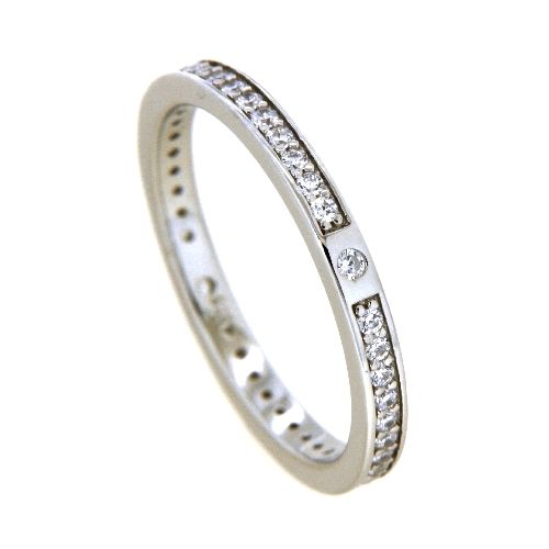 Ring Silber 925 rhodiniert Zirkonia Weite 58
