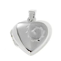 Medaillon Silber 925 rhodiniert Herz