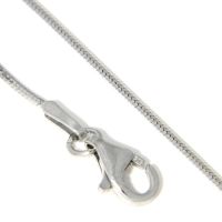 Schlangenkette Silber 925 rhodiniert 0,9mm 8-kantig 42 cm