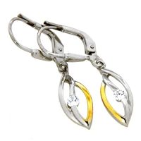 Ohrpendel Silber 925 rhodiniert bicolor Zirkonia