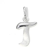 Buchstaben-Anhänger T Silber 925 rhodiniert