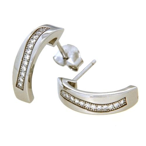 Ohrstecker Silber 925 Halbcreolen rhodiniert