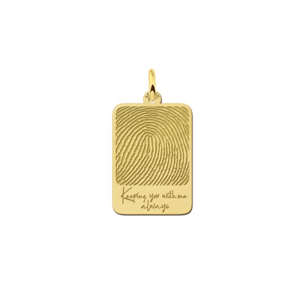 Names4ever Anhänger Gold 585 Dogtag mit Fingerabdruck und eigener Handschrift