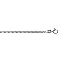 Panzerkette flach 2,1 mm 925 Silber rhodiniert 45 cm