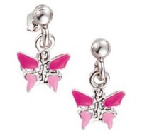SCOUT Ohrschmuck silber, pink Schmetterlinge 262113100
