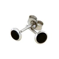 Ohrstecker Silber 925 rhodiniert Zirkonia schwarz 4 mm 