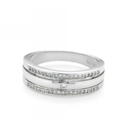 Ring Silber 925 rhodiniert Weite 52