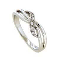 Ring Silber 925 rhodiniert Weite 60 Zirkonia